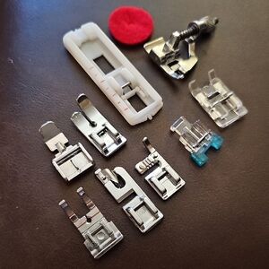 Project RUNWAY Sewing Machine Presser Foot Set - Silver, White, and Red